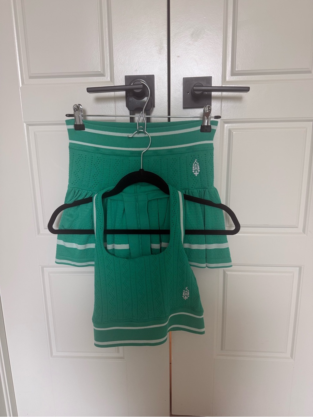 FP Movement by Free People Green Knit Tank and Skirt Set